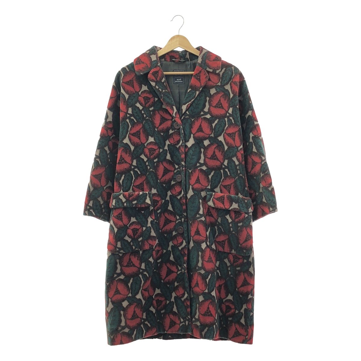 mina perhonen / ミナペルホネン | 2017AW | jardin ジャルダン / 花柄 パイル チェスターコート | 38 | レディース