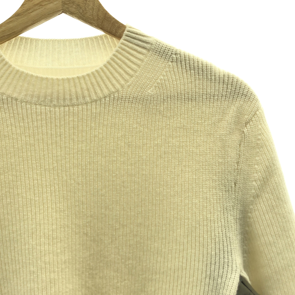 sacai / サカイ | chalk stripe knit pullover / 異素材 ドッキング ニット プルオーバー | 1 | レディース