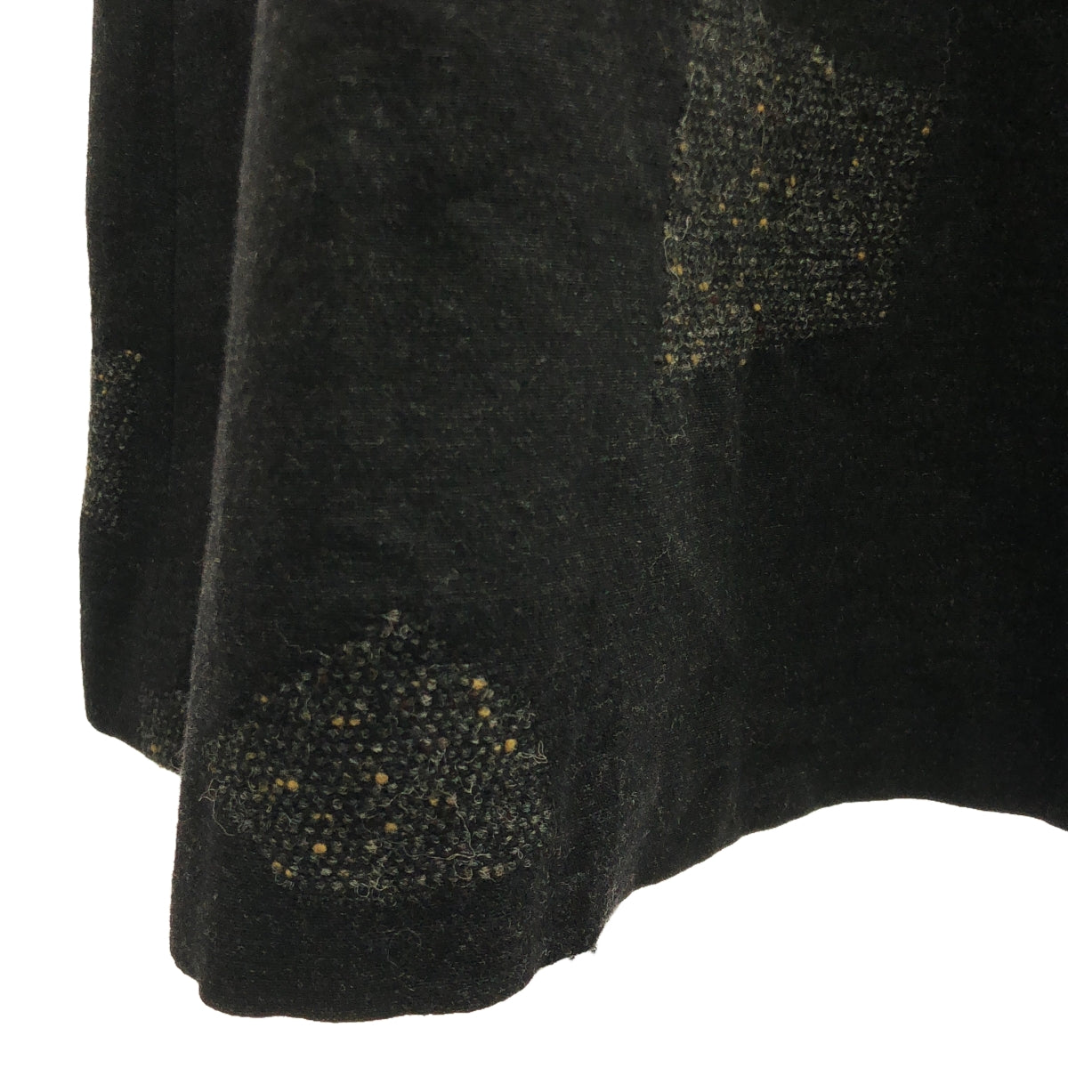 粉末 |羊毛混紡中式紐帶連身裙 | F |黑色 |女性的