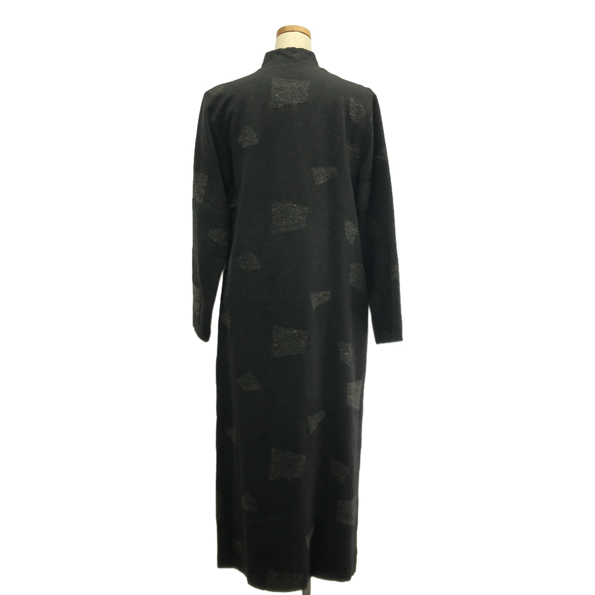 powder | Wool blend Chinese button dress | F | Black | Women's