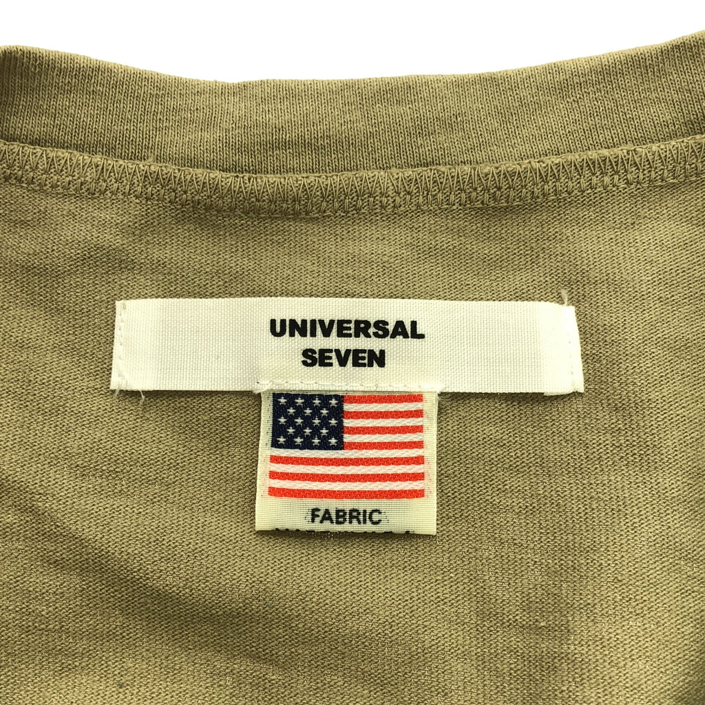 UNIVERSAL SEVEN / ユニバーサルセブン | USA コットン リネン ギャザースリーブ ワンピース | F | カーキ | レディース