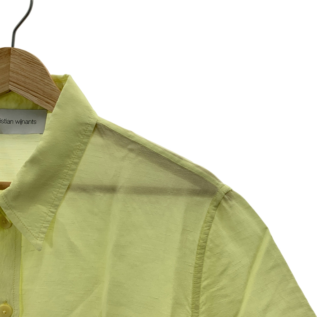[狀況極佳] Christian Wijnants |黏膠亞麻開衩襯衫女襯衫| SHOPBOP尺寸 34 |黃色|女性的