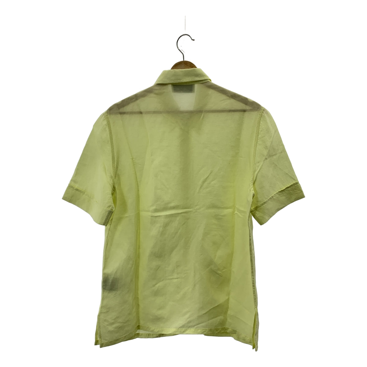 [狀況極佳] Christian Wijnants |黏膠亞麻開衩襯衫女襯衫| SHOPBOP尺寸 34 |黃色|女性的