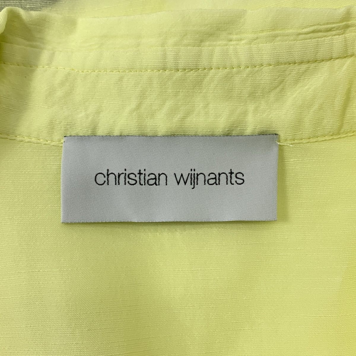 [狀況極佳] Christian Wijnants |黏膠亞麻開衩襯衫女襯衫| SHOPBOP尺寸 34 |黃色|女性的