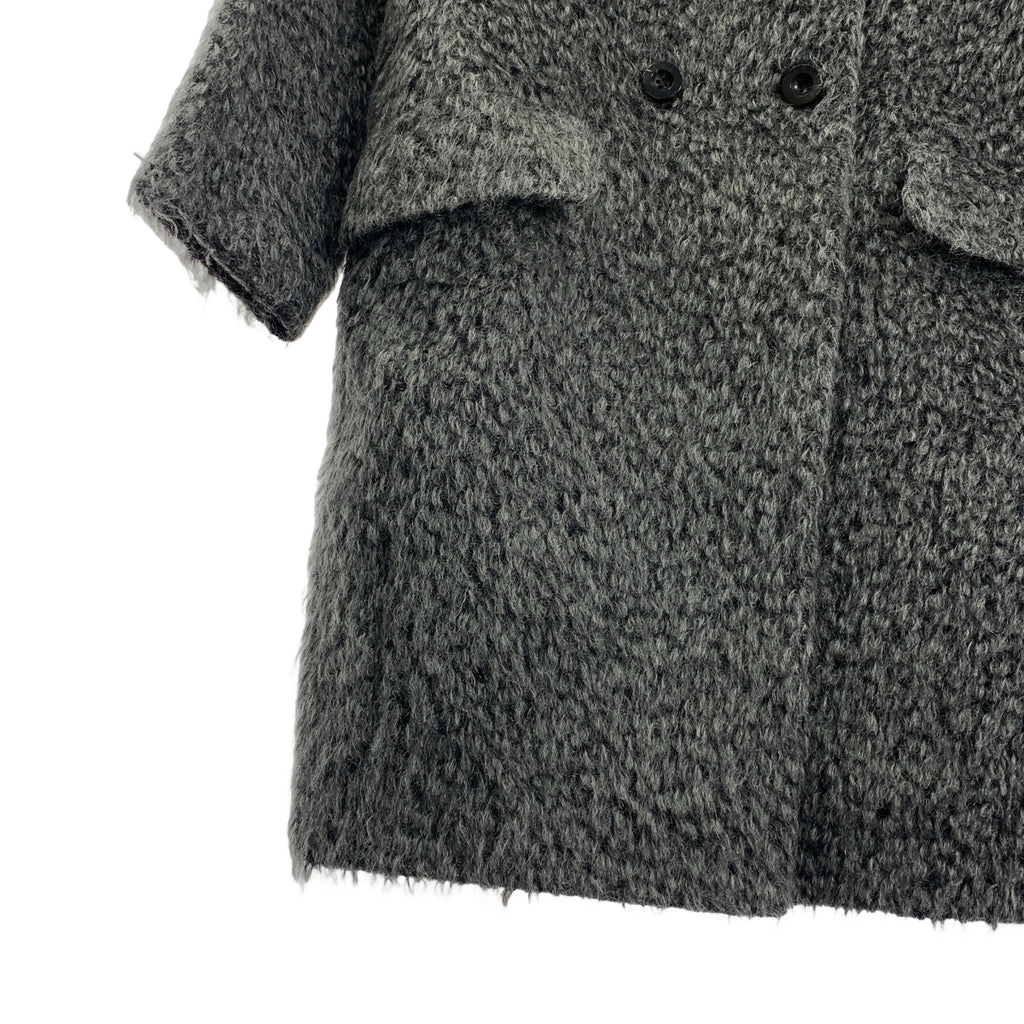 ADORE / アドーア | シャギー ダブルブレスト チェスター コート | 36 | グレー | レディース