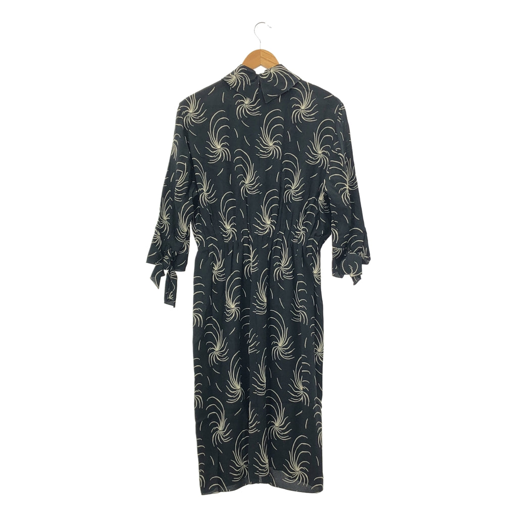 PRADA | 全身印花褶皺洋裝 | 42號 | 黑色 | 女款