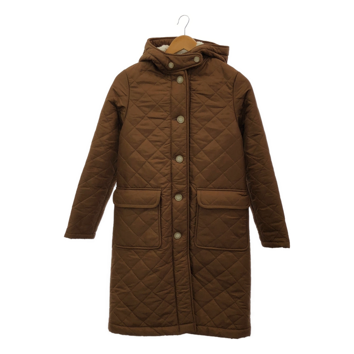 【美品】  Traditional Weatherwear / トラディショナルウェザーウェア | × BEAMS ビームス別注 GRANGE グランジ 裏ボア キルティング フーデッドコート | 34 | ブラウン | レディース