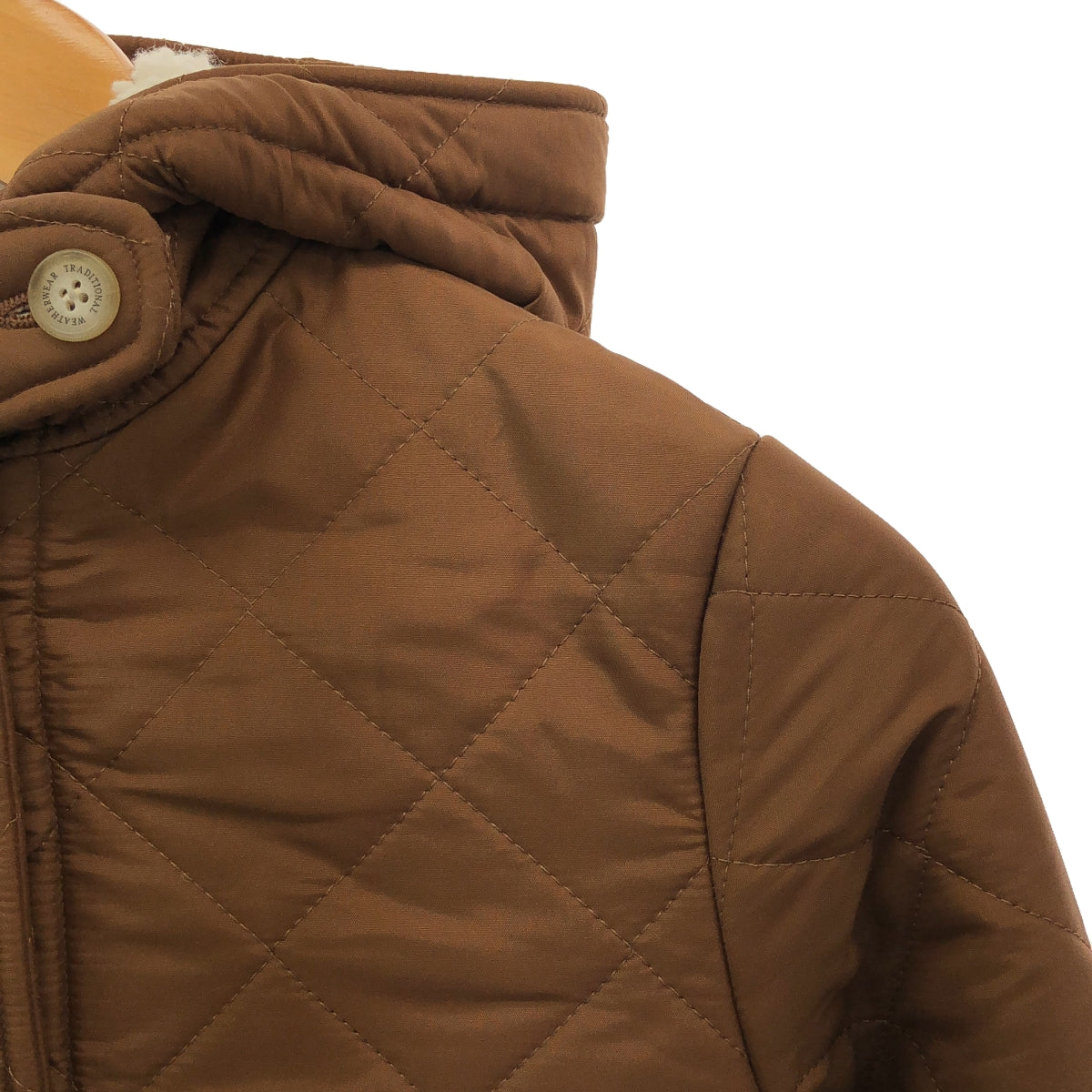 【美品】  Traditional Weatherwear / トラディショナルウェザーウェア | × BEAMS ビームス別注 GRANGE グランジ 裏ボア キルティング フーデッドコート | 34 | ブラウン | レディース