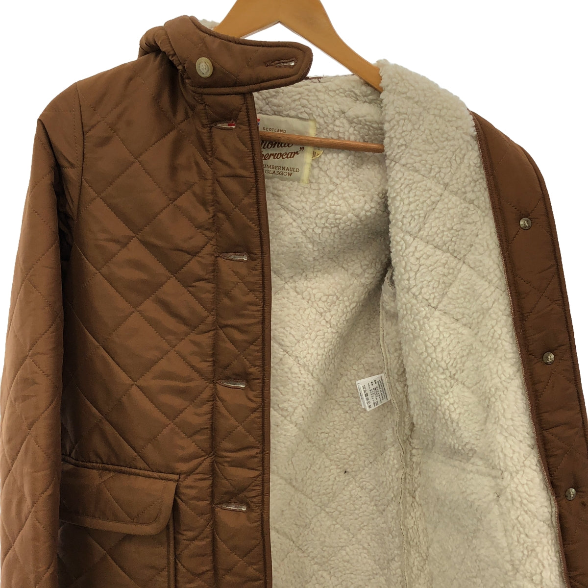 【美品】  Traditional Weatherwear / トラディショナルウェザーウェア | × BEAMS ビームス別注 GRANGE グランジ 裏ボア キルティング フーデッドコート | 34 | ブラウン | レディース