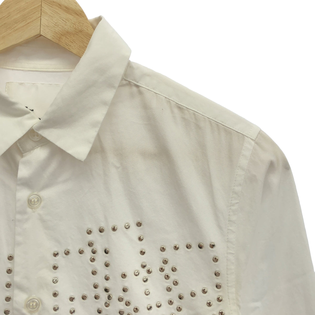 noir kei ninomiya / ノワールケイニノミヤ | 2016SS | スタッズ コットン ロングスリーブシャツ | S | ホワイト | レディース