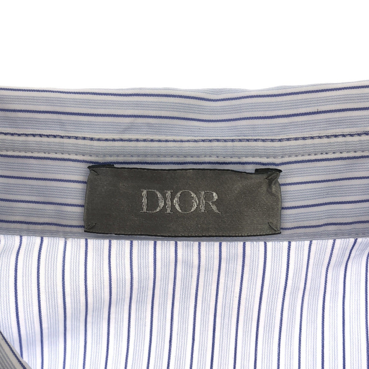 【美品】  Dior / ディオール | 2023SS | ロゴ刺しゅう ストライププルオーバーシャツ | 46 | ブルー | メンズ