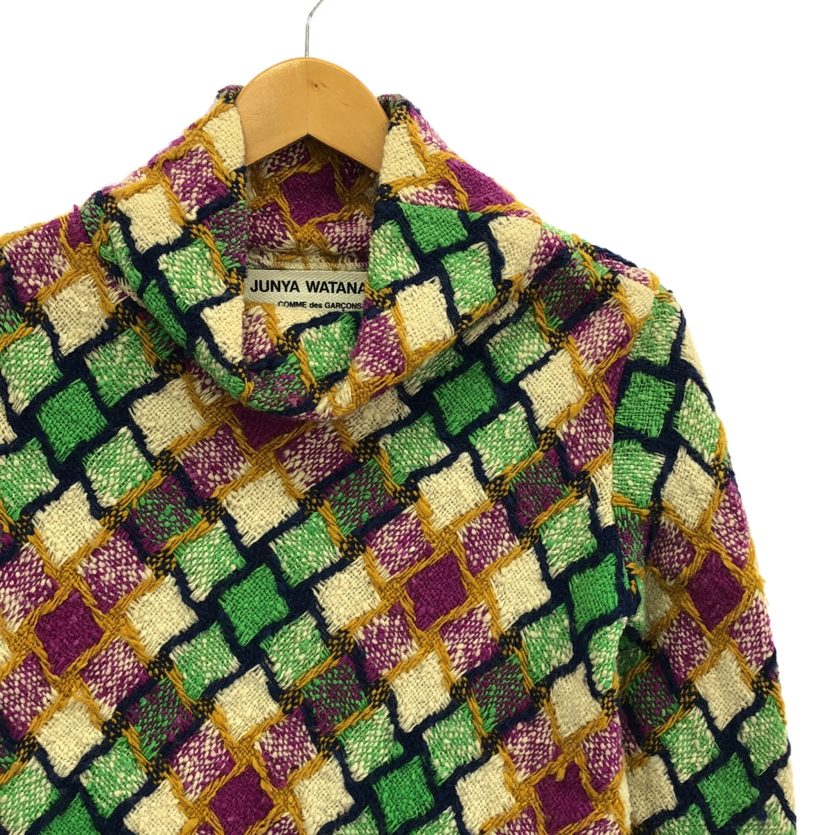JUNYA WATANABE COMME des GARCONS / 준야와타나베 | 추정 90-00s 아가일 트위드 하이넥 풀오버 | 멀티 컬러 | 여성