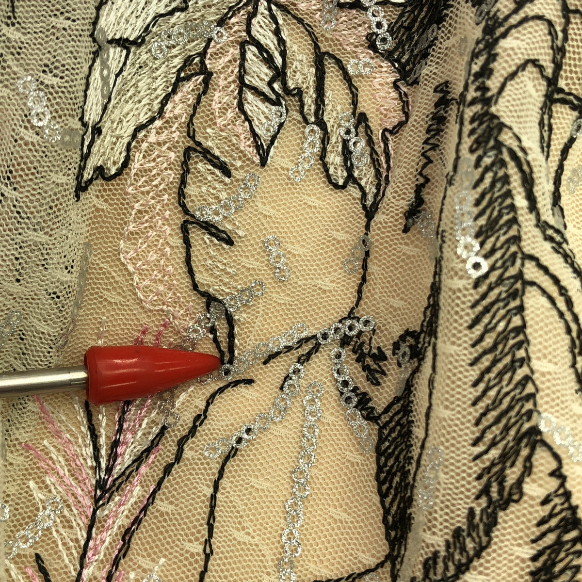 DOUBLE STANDARD CLOTHING / ダブルスタンダードクロージング | チュール 刺しゅう マキシスカート | 36 | アイボリー系 | レディース