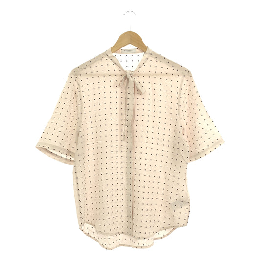 EQUIPMENT | Silk dot ribbon collar short sleeve shirt | 38 | Women's