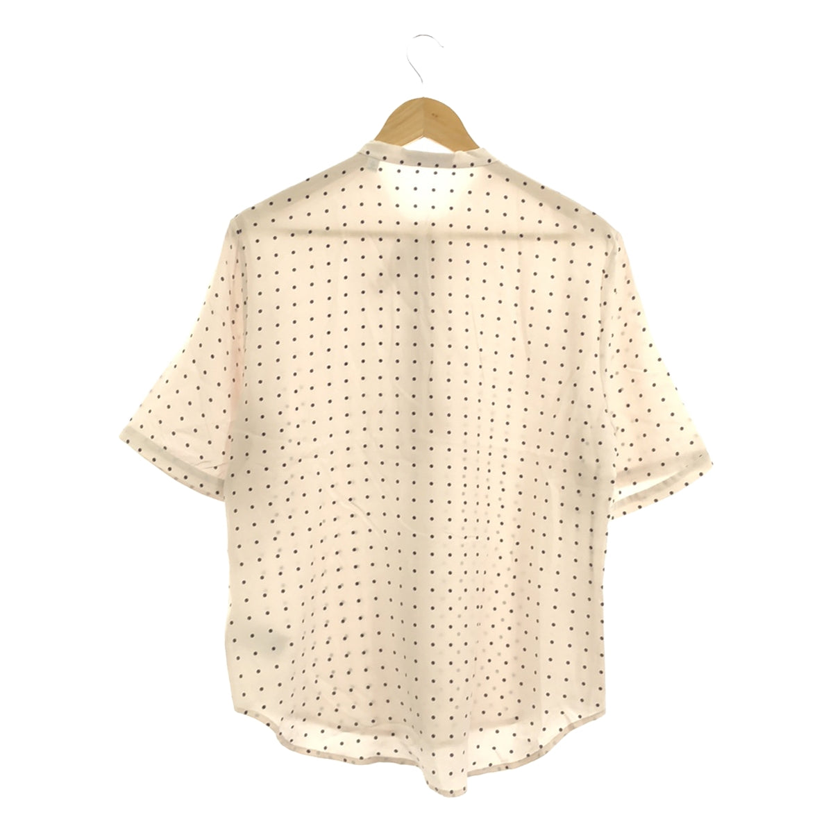 EQUIPMENT | Silk dot ribbon collar short sleeve shirt | 38 | Women's