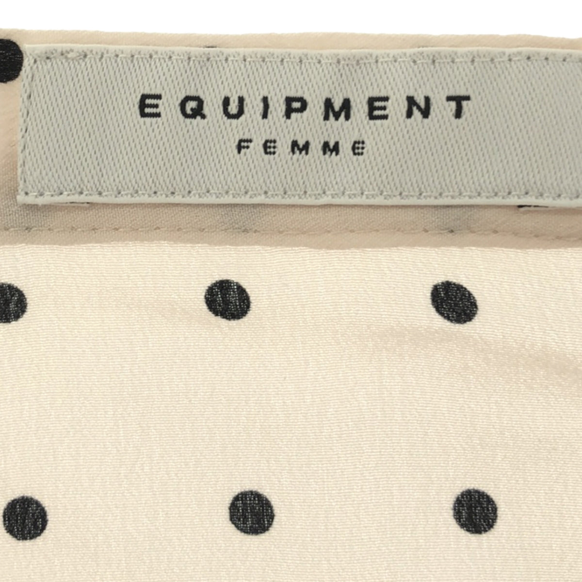 EQUIPMENT | Silk dot ribbon collar short sleeve shirt | 38 | Women's