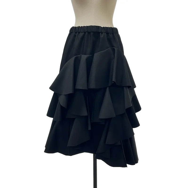 COMME des GARCONS / コムデギャルソン | 2025AW | ポリエステル ドローストリング フリル ボリューム スカート | S | レディース