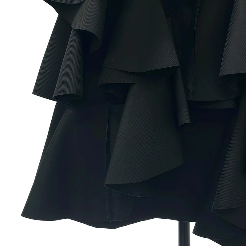 COMME des GARCONS / コムデギャルソン | 2025AW | ポリエステル ドローストリング フリル ボリューム スカート | S | レディース