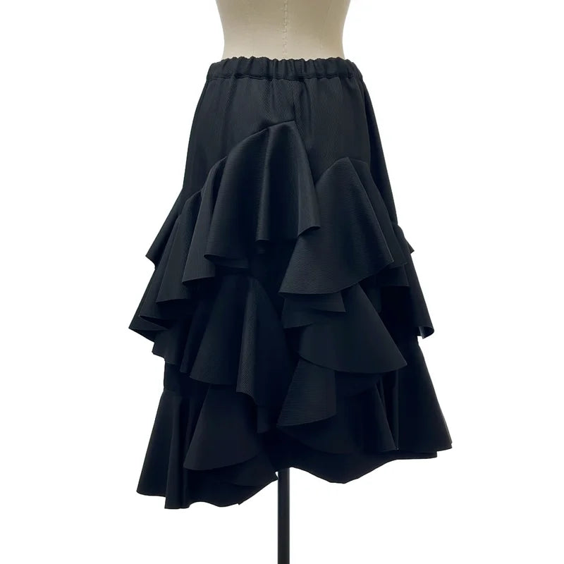 COMME des GARCONS / コムデギャルソン | 2025AW | ポリエステル ドローストリング フリル ボリューム スカート | S | レディース