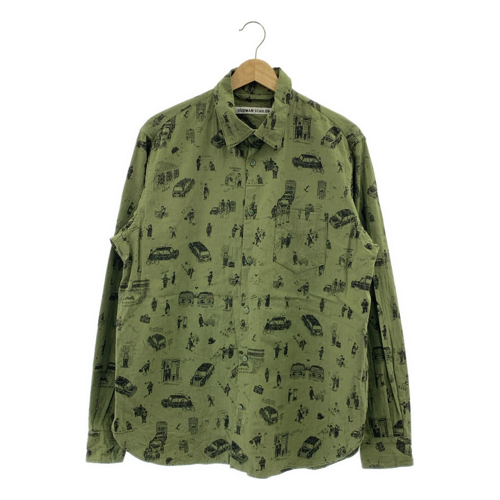 OLDMAN'S TAILOR / 올드맨즈테일러 | WHERE IS MY DOG? ​​총무늬 프린트 스몰 컬러 셔츠 | 42 |