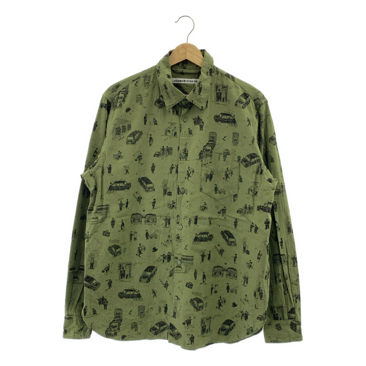 OLDMAN'S TAILOR / 올드맨즈테일러 | WHERE IS MY DOG? ​​총무늬 프린트 스몰 컬러 셔츠 | 42 |