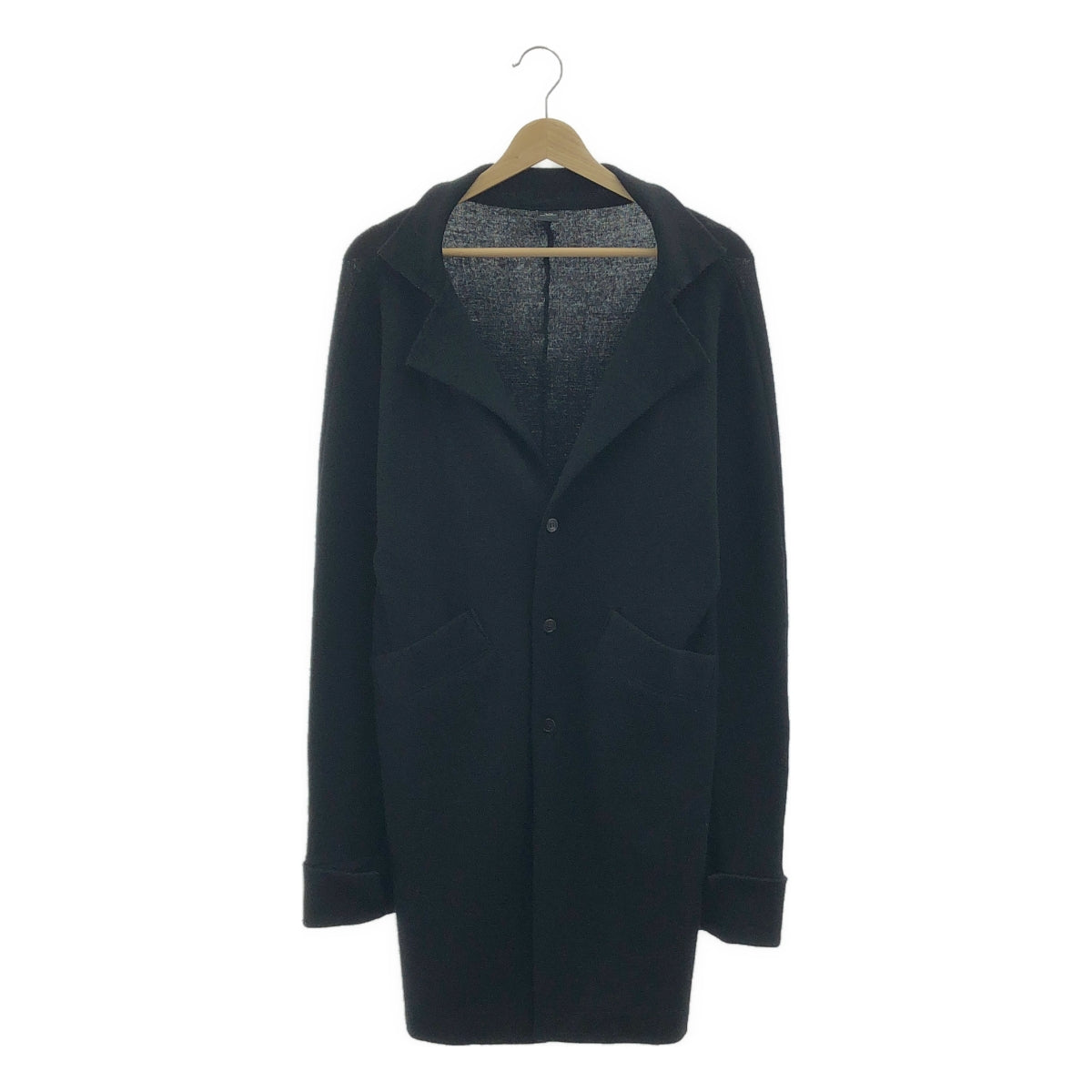 【미품】 Y's / 와이즈 요우지야마모토 | 2005AW | 울 니트 코디건 싱글 코트 | 3 | 블랙 | 여성