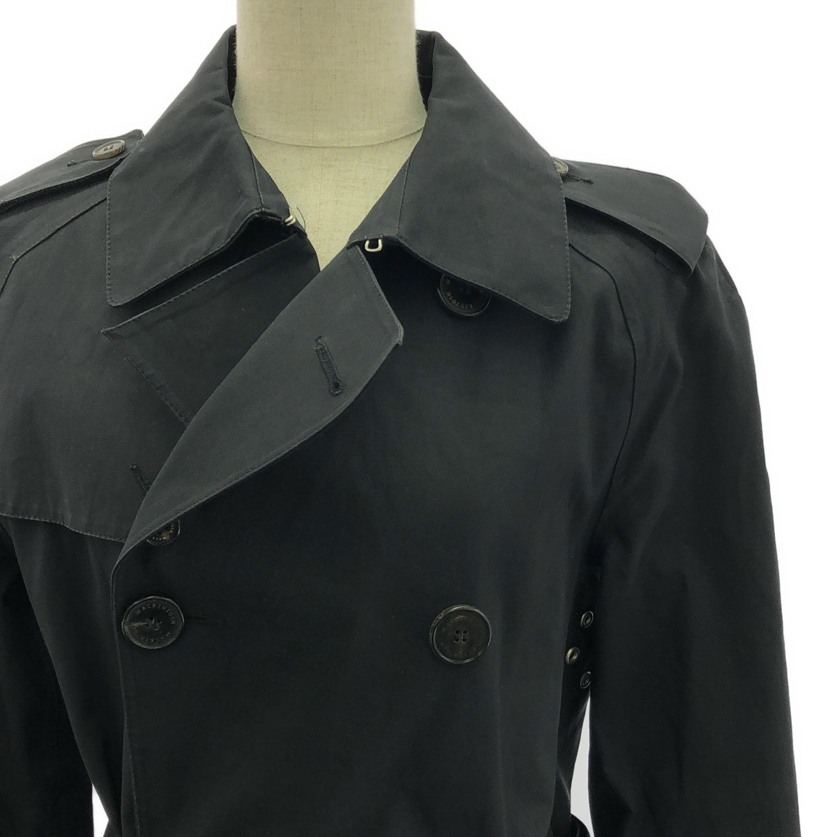 MACKINTOSH / マッキントッシュ | ゴム引き ロング トレンチコート | 36 | ブラック | レディース