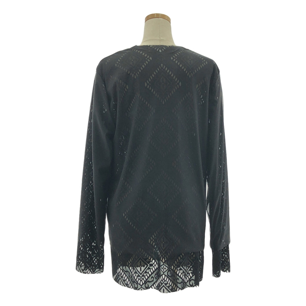 【미품】 COMME des GARCONS COMME des GARCONS / 콤콤 | 2025SS | 레이어드 레이스 풀오버 탑스 | M | 블랙 | 여성