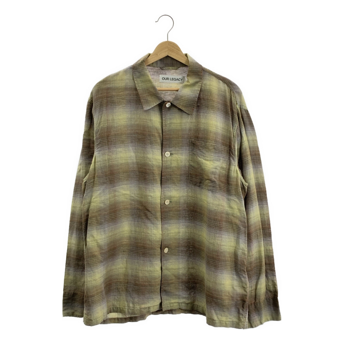 【成色極佳】OUR LEGACY | 漸層格紋襯衫 | 48碼 | 黃色/棕色 | 男款