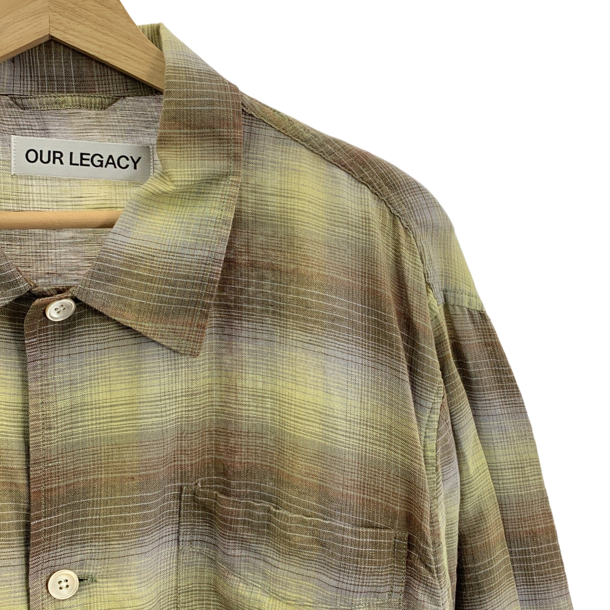 【成色極佳】OUR LEGACY | 漸層格紋襯衫 | 48碼 | 黃色/棕色 | 男款