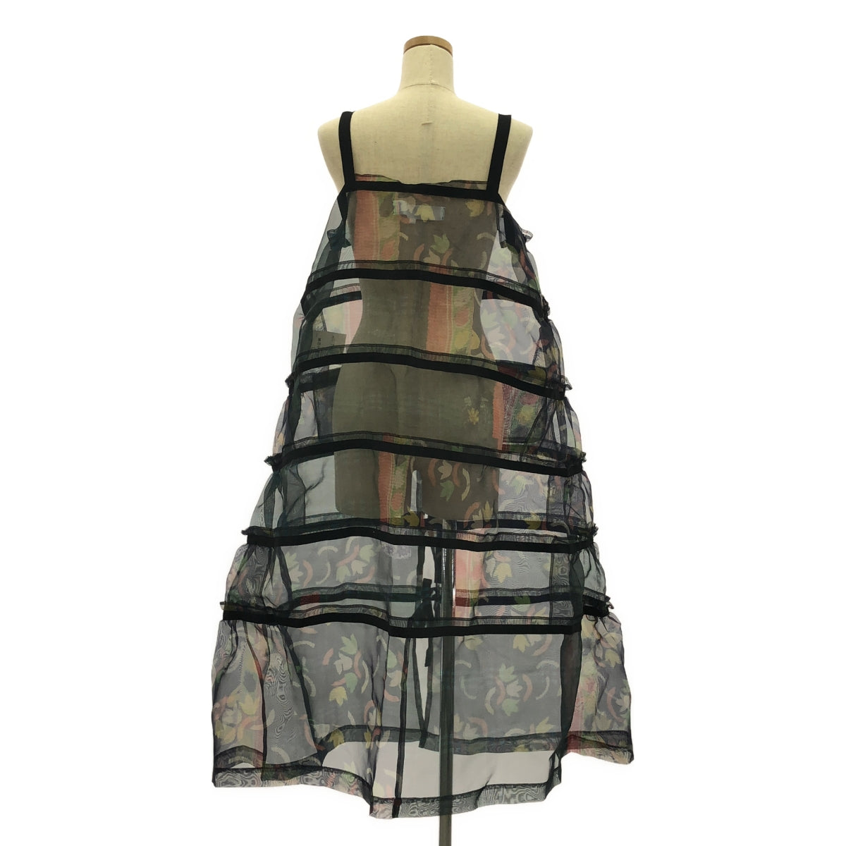 tao COMME des GARCONS | 2022AW | Polyester all-over print ribbon sheer dress | M | Women's