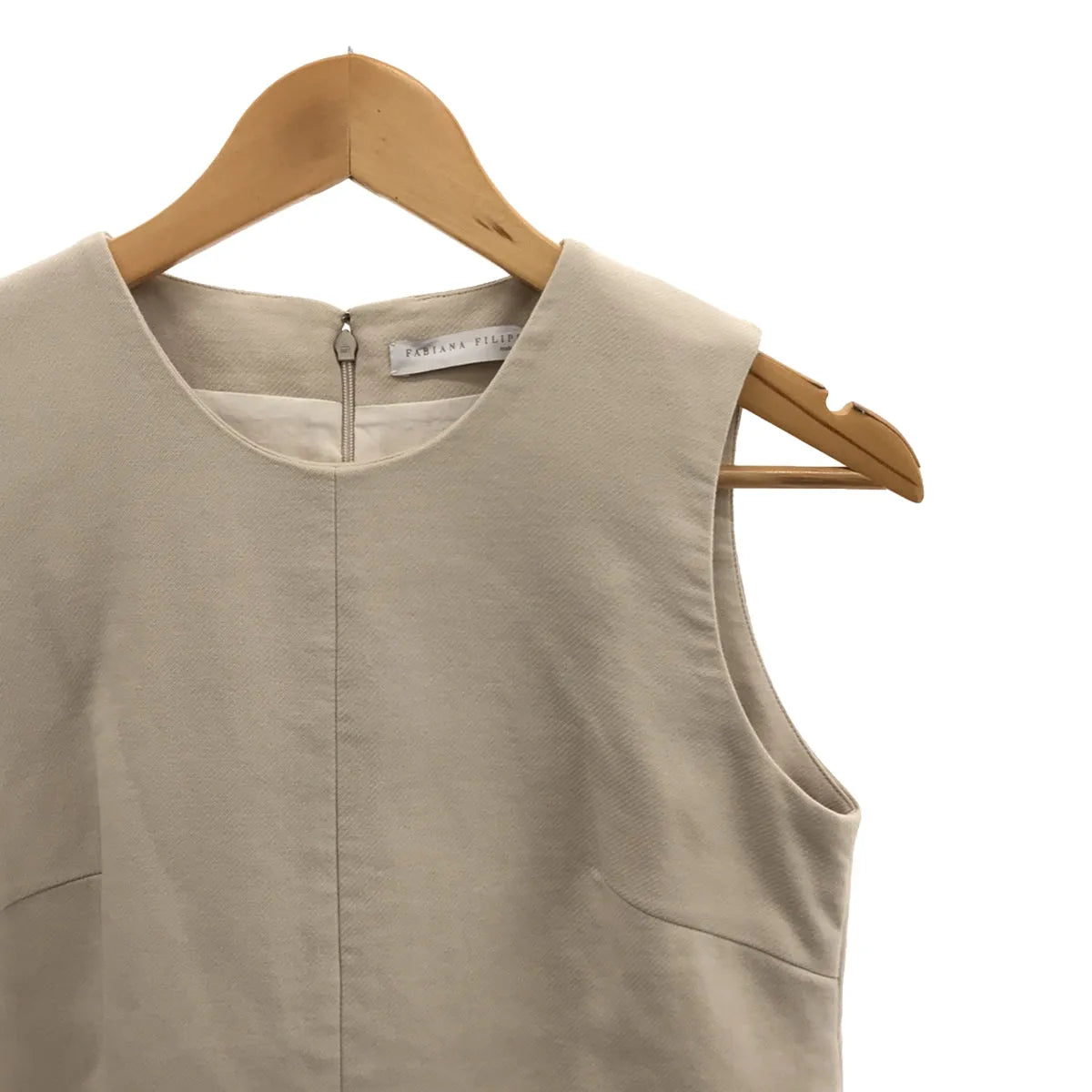 FABIANA FILIPPI / ファビアナフィリッピ | コットンツイル サイドタック ノースリーブワンピース | XXS | ベージュ | レディース