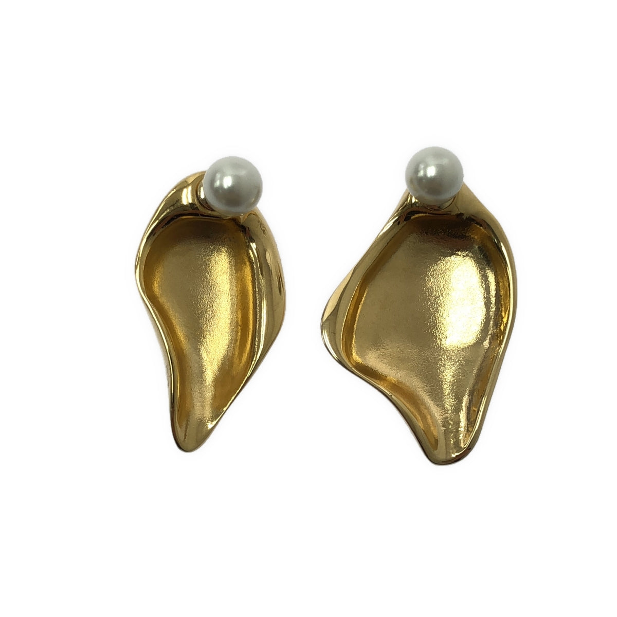 [狀況極佳] Mame Kurogouchi | 2025AW | 有機圖案黃銅耳環（身體穿孔）| F | 金色 | 女款