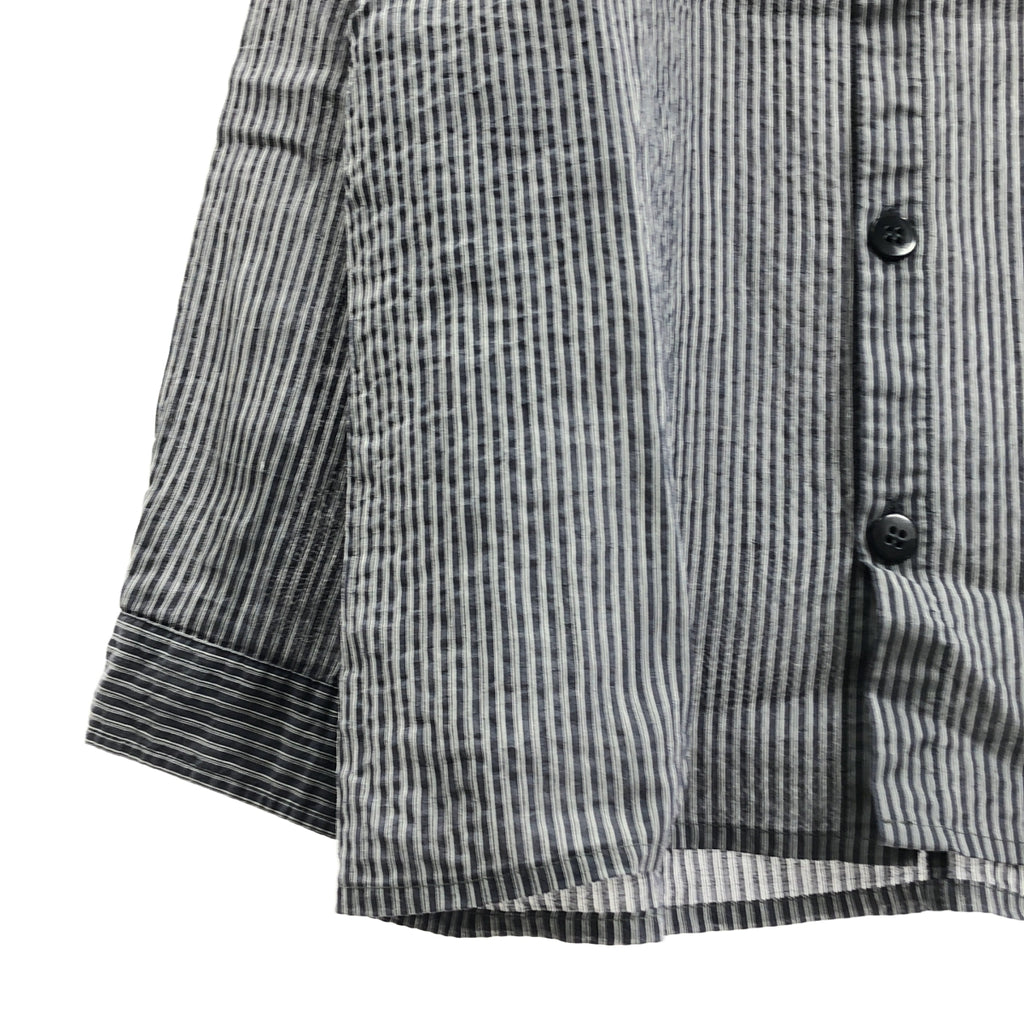 EMPORIO ARMANI | 泡泡紗條紋立領襯衫 |