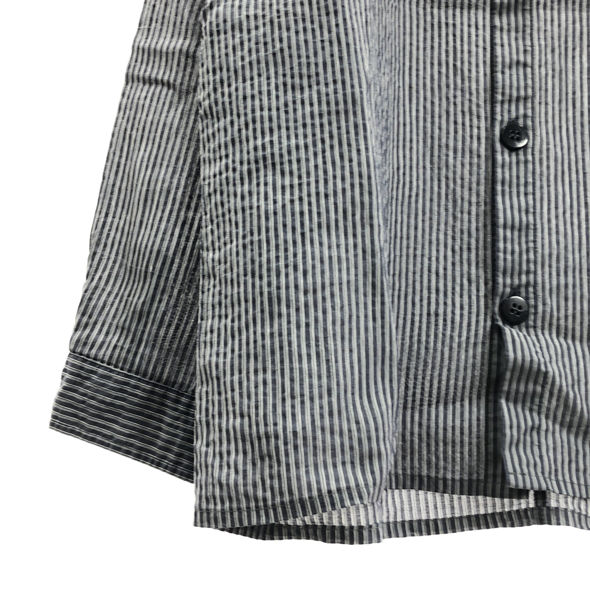 EMPORIO ARMANI | 泡泡紗條紋立領襯衫 |