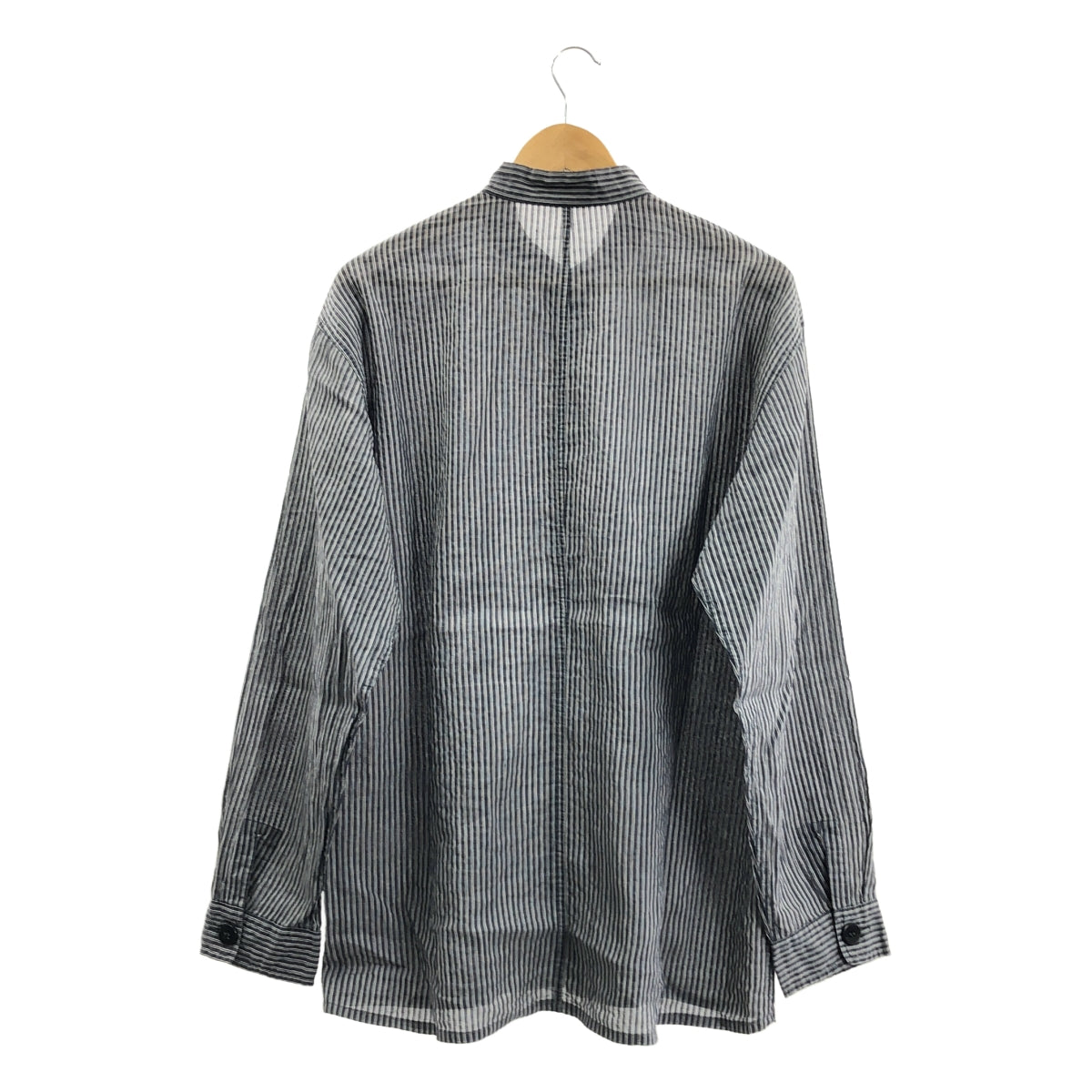 EMPORIO ARMANI | 泡泡紗條紋立領襯衫 |