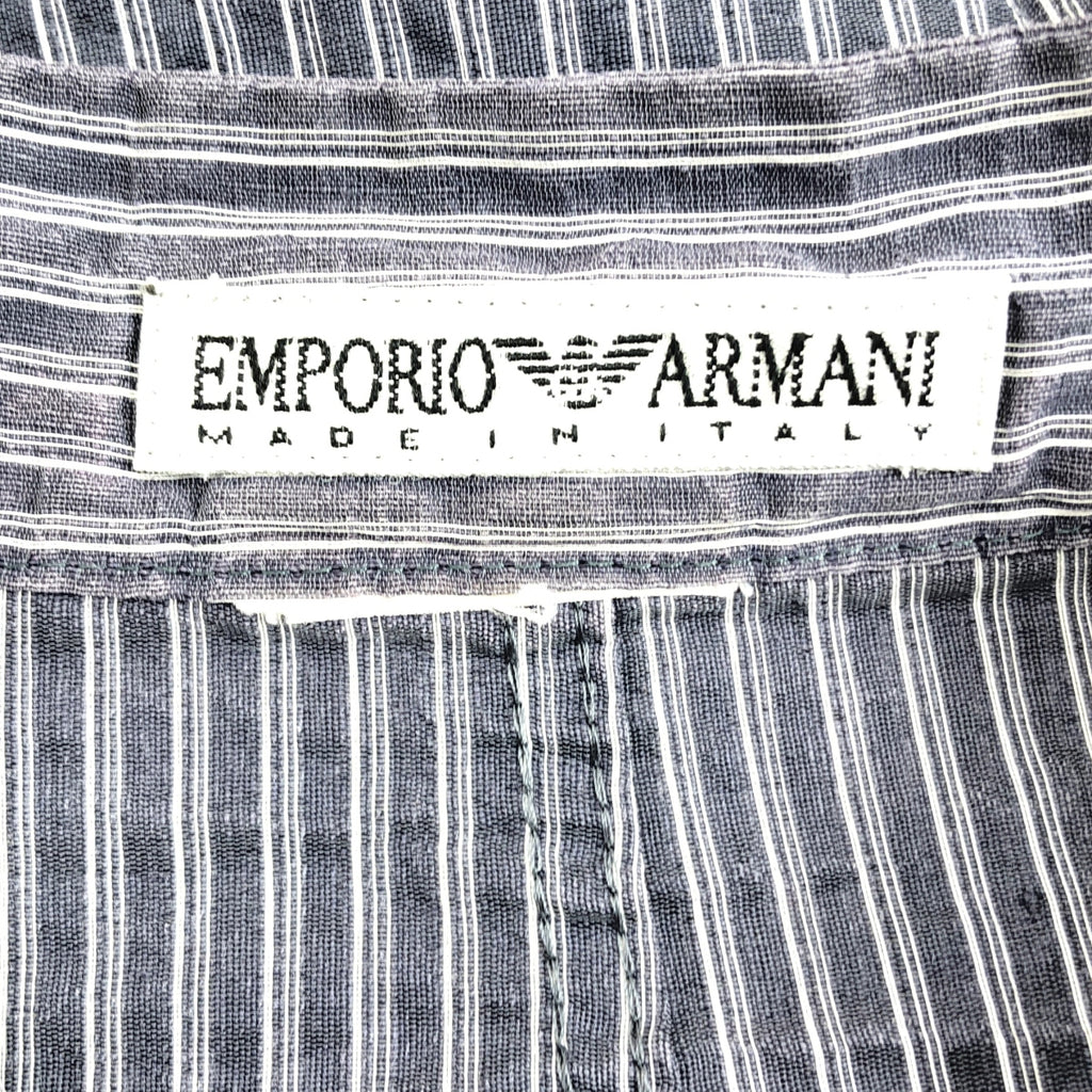 EMPORIO ARMANI | 泡泡紗條紋立領襯衫 |