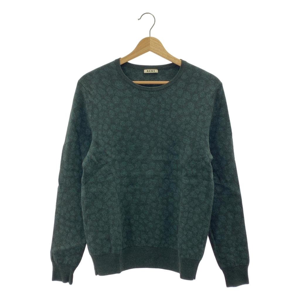 Acne / 여드름 | 울 동물 총 무늬 니트 | M | 그린 | 여성