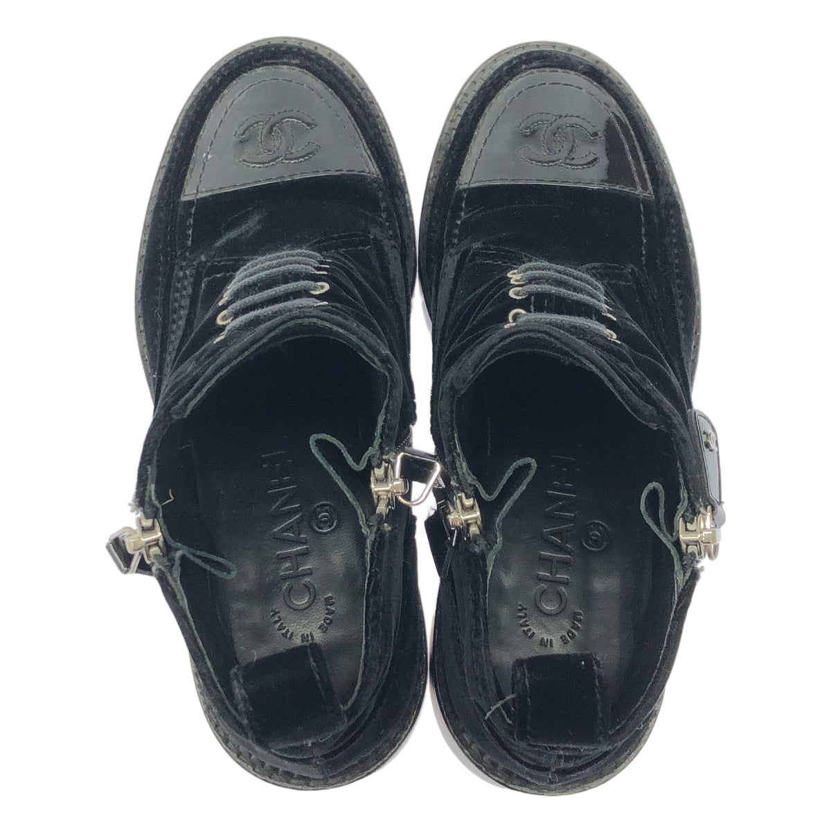 CHANEL / シャネル | スエード ココマーク サイドジップ ブーツ | 36 1/2 | ブラック | レディース