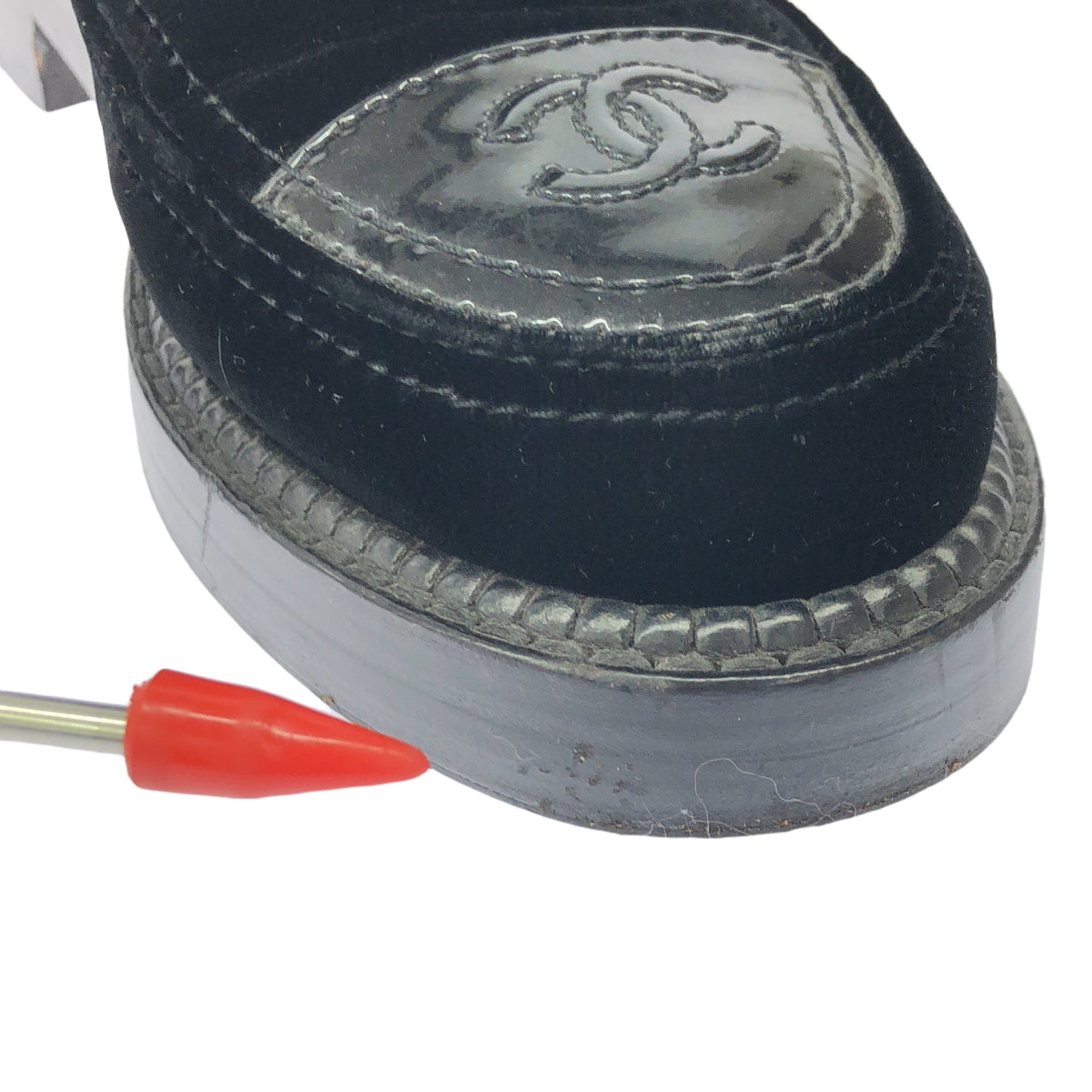 香奈兒 |絨面革 Coco Mark 側拉鍊靴 | 36 1/2 |黑色 |女的