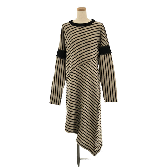 MM6 Maison Margiela / エムエムシックスメゾンマルジェラ | Stripes Wool Long Sleeves Medium Dresses ニットワンピース | M | レディース