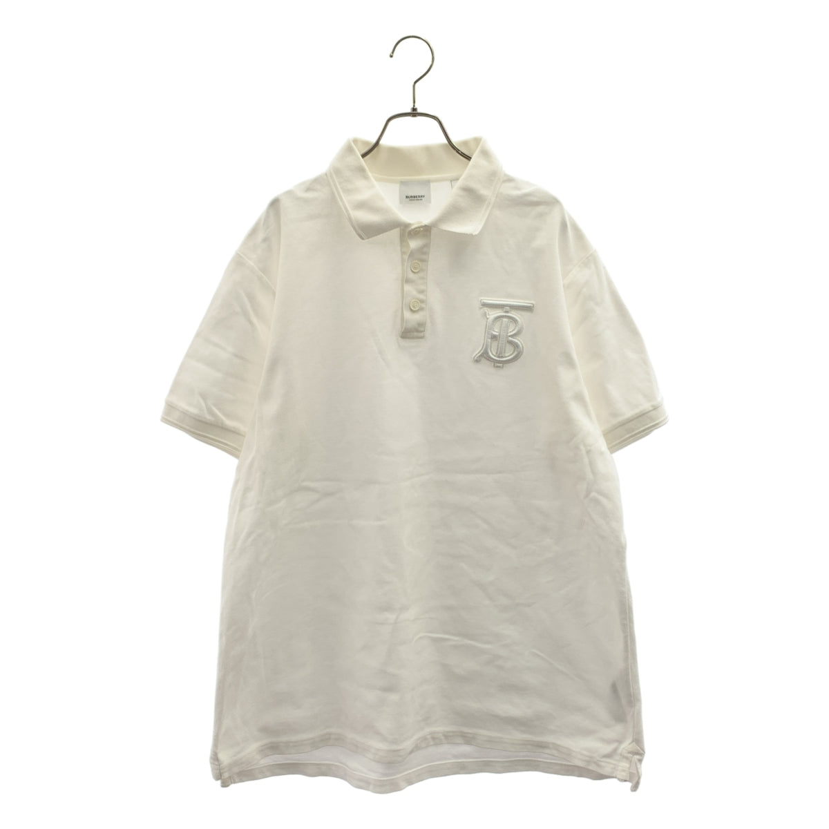 Burberry / バーバリー | TBモノグラムワッペン コットン ショートスリーブ ポロシャツ | L | ホワイト | メンズ