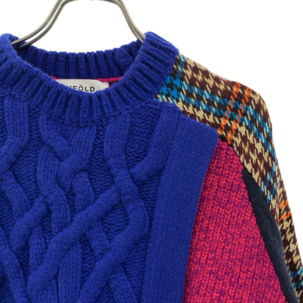 ENFOLD / エンフォルド | ケーブル コンビネーション ニット | 38 | レディース