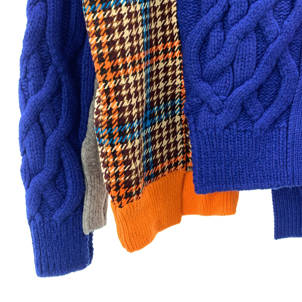 ENFOLD / エンフォルド | ケーブル コンビネーション ニット | 38 | レディース