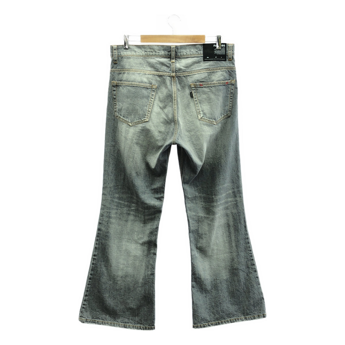 FACCIES / ファッチーズ | 11oz Nep Flare Denim / ダメージ加工 コンチョ フレア ブーツカット デニムパンツ | 02 | メンズ