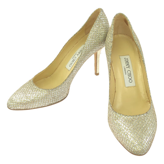 JIMMY CHOO | 247 GILBERT GLITTER FABRIC Gilbert Glitter Pumps | 36.5 | Silver | Women's