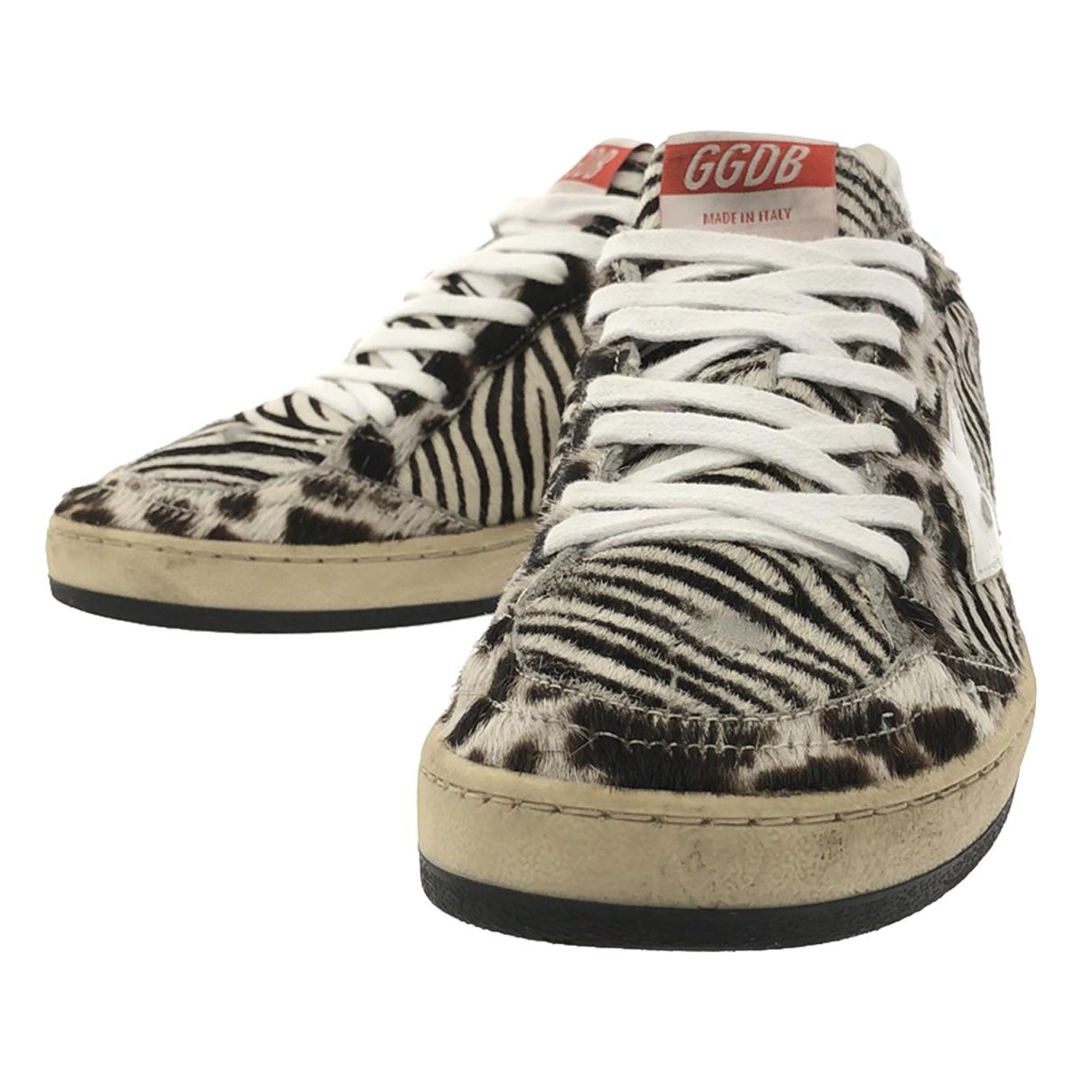 [Good Condition] MUSE de Deuxieme Classe | BALLSTAR Animal Print Sneakers | Size 38 | Silver/White/Dark Brown | Women's