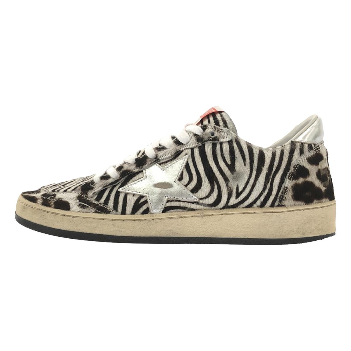 [Good Condition] MUSE de Deuxieme Classe | BALLSTAR Animal Print Sneakers | Size 38 | Silver/White/Dark Brown | Women's