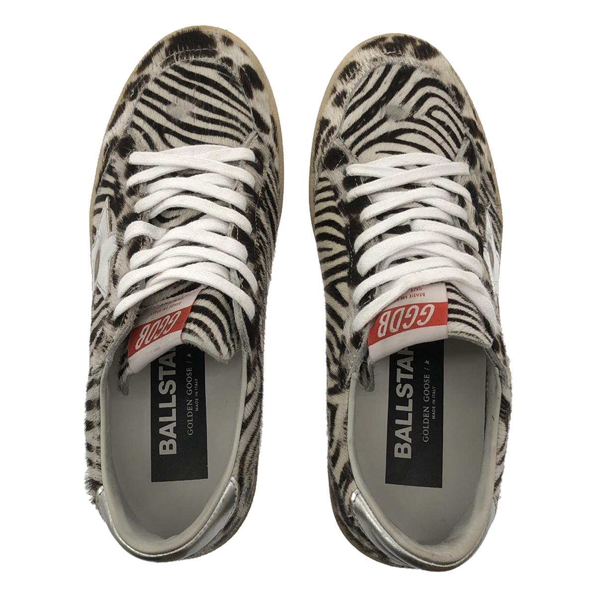 [Good Condition] MUSE de Deuxieme Classe | BALLSTAR Animal Print Sneakers | Size 38 | Silver/White/Dark Brown | Women's