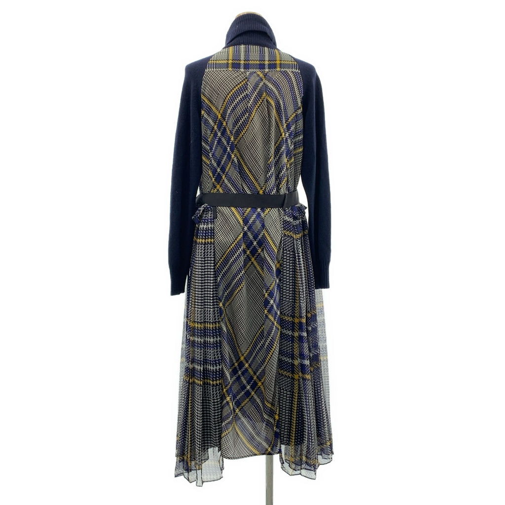 sacai / サカイ | ニット ドッキング プルオーバー シャツ ワンピース | 1 | レディース